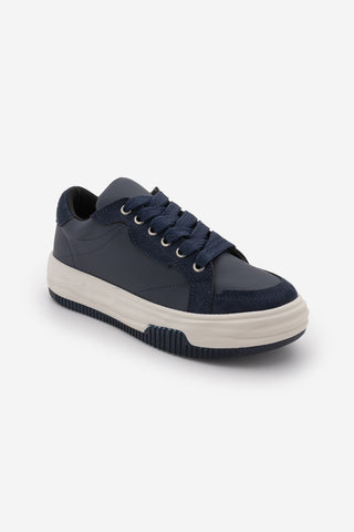 Kadın Sneaker Kalın Taban Spor Ayakkabı Sifaz - Lacivert