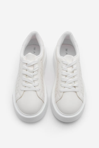 Kadın Sneaker Kalın Taban Desenli Spor Ayakkabı Linay - Beyaz