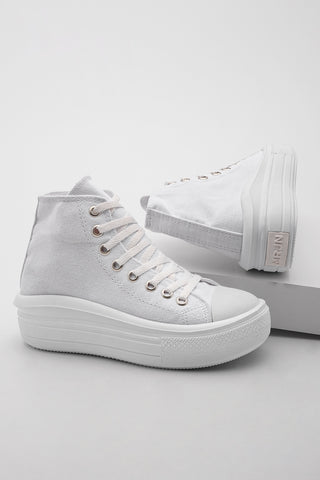 Kadın Sneaker  Keten Spor Ayakkabı Norel - Beyaz