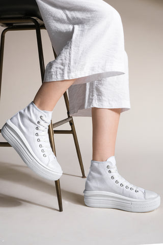 Kadın Sneaker  Keten Spor Ayakkabı Norel - Beyaz