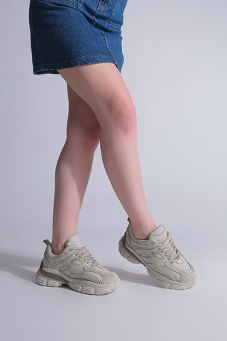 Kadın Sneaker Spor Ayakkabı Tarlas - Bej
