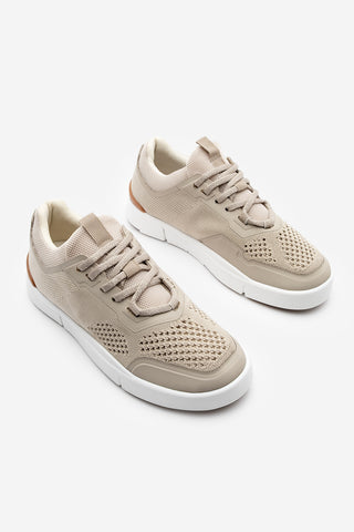 Kadın Sneaker Örgü Triko Koşu Ve Yürüyüş Spor Ayakkabı Norge - Bej