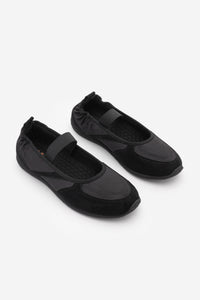 Kadın Sneaker Bantlı Günlük Spor Babet Sneaker Ronda - Siyah Süet