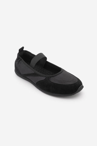 Kadın Sneaker Bantlı Günlük Spor Babet Sneaker Ronda - Siyah Süet