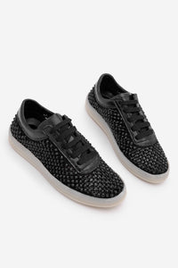 Kadın Sneaker Taşlı Fileli Spor Ayakkabı Zenisa - Siyah Taş