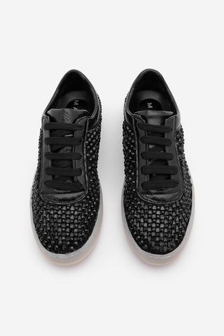 Kadın Sneaker Taşlı Fileli Spor Ayakkabı Zenisa - Siyah Taş