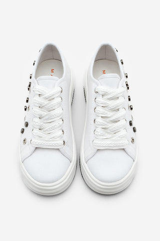 Kadın Sneaker Troklu Zımbalı Spor Ayakkabı Viben - Beyaz