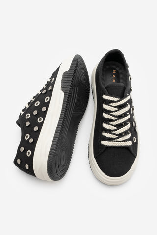 Kadın Sneaker Troklu Zımbalı Spor Ayakkabı Viben - Siyah