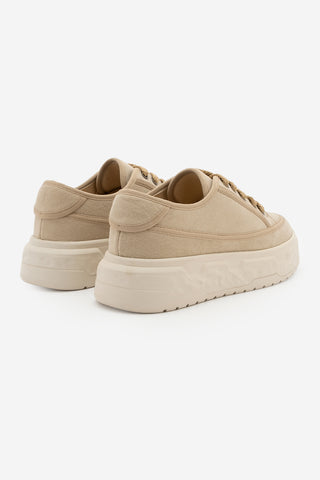 Kadın Sneaker Kalın Ultra Hafif Taban Spor Ayakkabı Ergu - Bej Keten