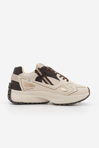 Kadın Sneaker Kalın Taban Sneaker Spor Ayakkabı Batira - Bej