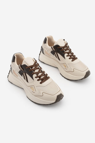 Kadın Sneaker Kalın Taban Sneaker Spor Ayakkabı Batira - Bej