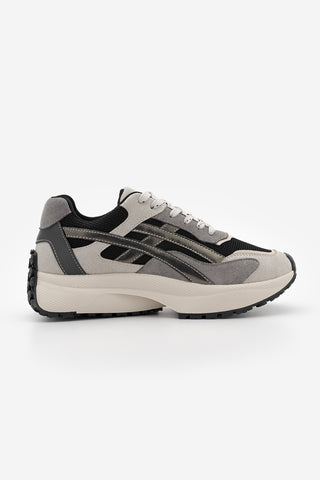 Kadın Sneaker Kalın Taban Sneaker Spor Ayakkabı Ribaga - Siyah