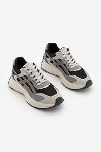 Kadın Sneaker Kalın Taban Sneaker Spor Ayakkabı Ribaga - Siyah