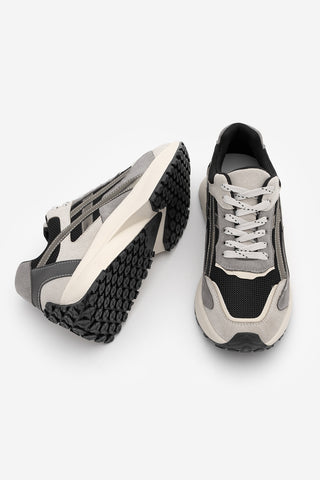 Kadın Sneaker Kalın Taban Sneaker Spor Ayakkabı Ribaga - Siyah