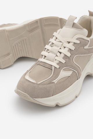Kadın Sneaker Kalın Taban Spor Ayakkabı Merita - Bej Süet