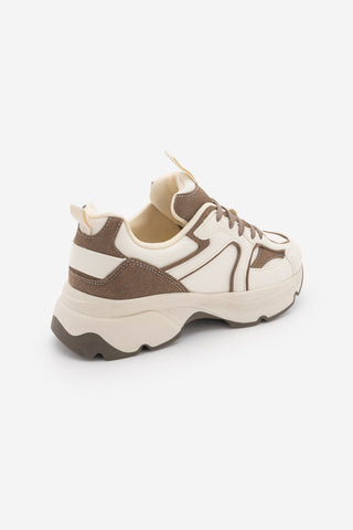 Kadın Sneaker Kalın Taban Spor Ayakkabı Merita - Ekru