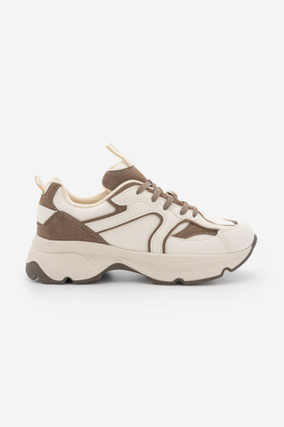 Kadın Sneaker Kalın Taban Spor Ayakkabı Merita - Ekru