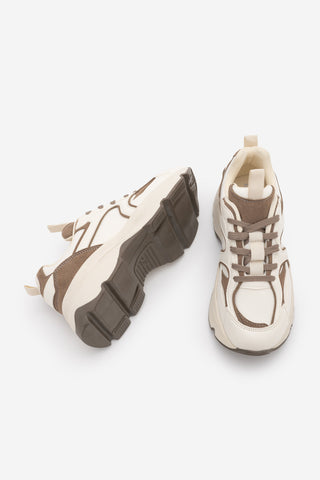 Kadın Sneaker Kalın Taban Spor Ayakkabı Merita - Ekru