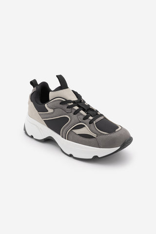 Kadın Sneaker Kalın Taban Spor Ayakkabı Merita - Füme Süet