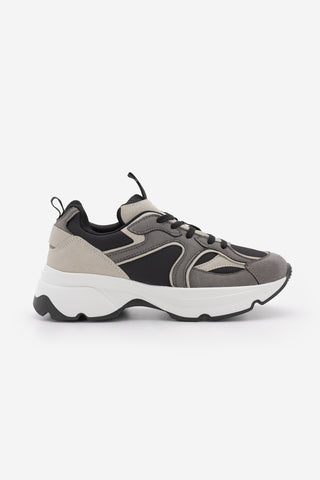 Kadın Sneaker Kalın Taban Spor Ayakkabı Merita - Füme Süet