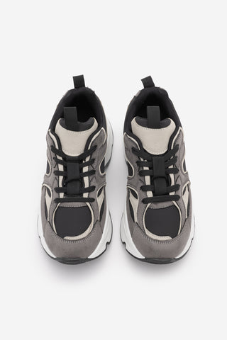 Kadın Sneaker Kalın Taban Spor Ayakkabı Merita - Füme Süet