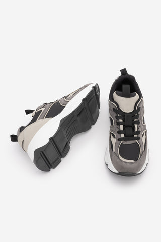 Kadın Sneaker Kalın Taban Spor Ayakkabı Merita - Füme Süet