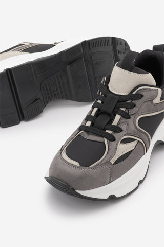 Kadın Sneaker Kalın Taban Spor Ayakkabı Merita - Füme Süet