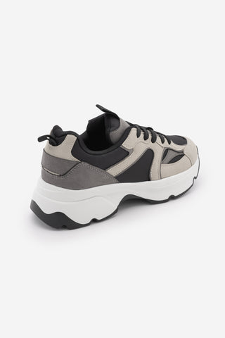Kadın Sneaker Kalın Taban Spor Ayakkabı Merita - Gri Süet