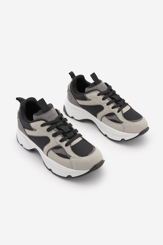 Kadın Sneaker Kalın Taban Spor Ayakkabı Merita - Gri Süet
