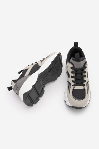 Kadın Sneaker Kalın Taban Spor Ayakkabı Merita - Gri Süet