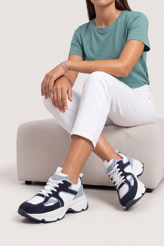 Kadın Sneaker Kalın Taban Spor Ayakkabı Merita - Mavi