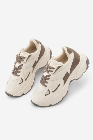 Kadın Sneaker Kalın Taban Spor Ayakkabı Vader - Ekru