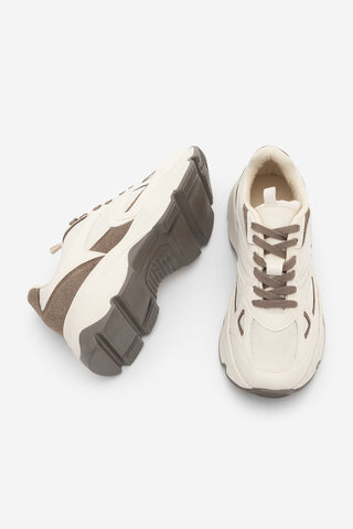 Kadın Sneaker Kalın Taban Spor Ayakkabı Vader - Ekru