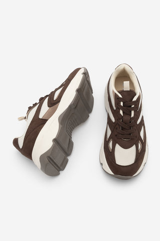 Kadın Sneaker Kalın Taban Spor Ayakkabı Vader - Kahve Süet