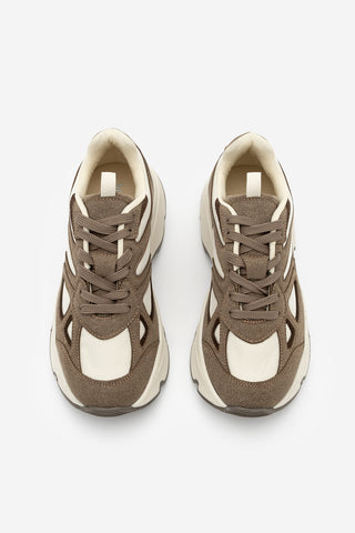 Kadın Sneaker Kalın Taban Spor Ayakkabı Vader - Vizon Süet