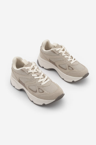 Kadın Sneaker Kalın Taban Spor Ayakkabı Volina - Bej Süet