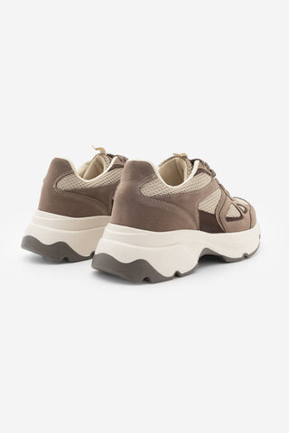 Kadın Sneaker Kalın Taban Spor Ayakkabı Volina - Vizon Süet