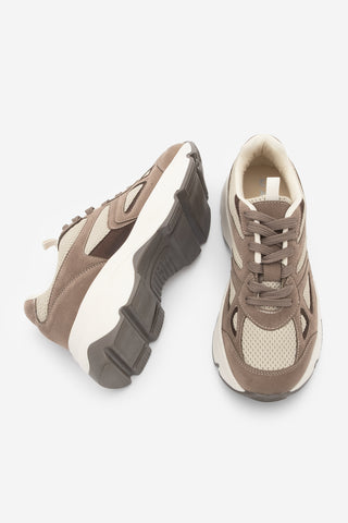 Kadın Sneaker Kalın Taban Spor Ayakkabı Volina - Vizon Süet