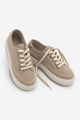 Kadın Sneaker Kalın Taban Spor Ayakkabı Kotnel - Camel Süet