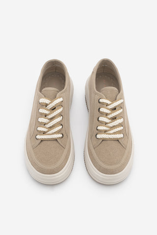 Kadın Sneaker Kalın Taban Spor Ayakkabı Kotnel - Camel Süet