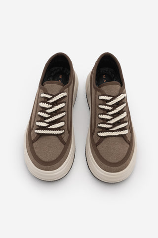 Kadın Sneaker Kalın Taban Spor Ayakkabı Kotnel - Vizon Süet