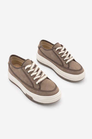 Kadın Sneaker Kalın Taban Spor Ayakkabı Kotnel - Vizon