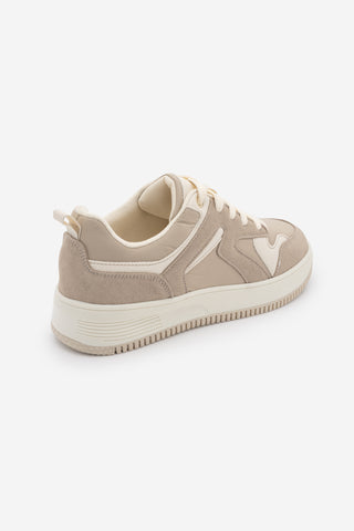 Kadın Sneaker Kalın Taban Spor Ayakkabı Aryan - Bej Süet