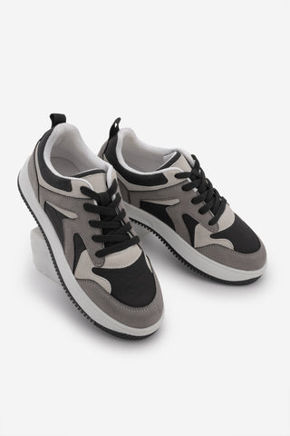 Kadın Sneaker Kalın Taban Spor Ayakkabı Aryan - Füme Süet
