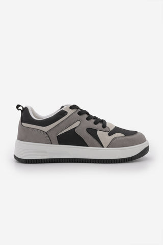 Kadın Sneaker Kalın Taban Spor Ayakkabı Aryan - Füme Süet