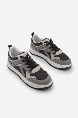 Kadın Sneaker Kalın Taban Spor Ayakkabı Aryan - Füme Süet