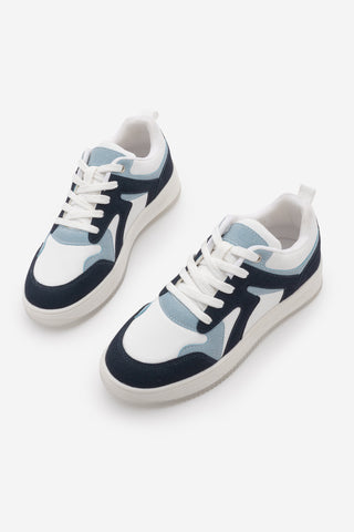 Kadın Sneaker Kalın Taban Spor Ayakkabı Aryan - Lacivert Süet
