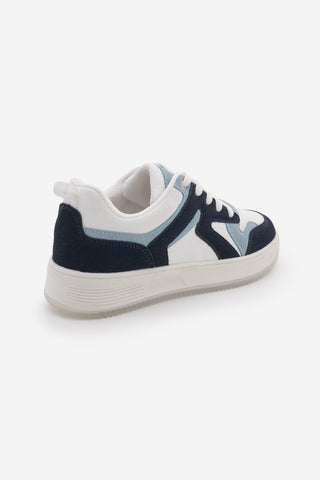 Kadın Sneaker Kalın Taban Spor Ayakkabı Aryan - Lacivert Süet