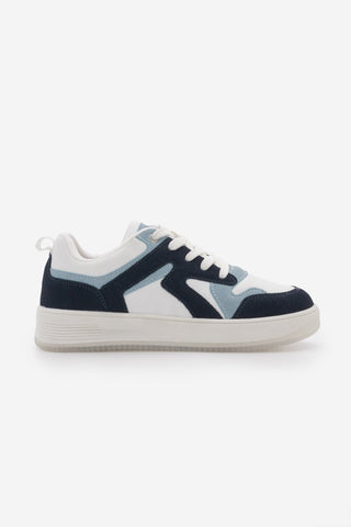 Kadın Sneaker Kalın Taban Spor Ayakkabı Aryan - Lacivert Süet