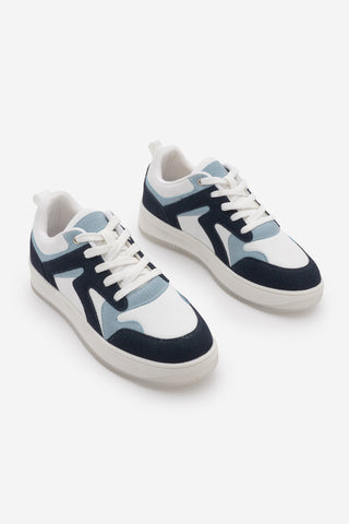 Kadın Sneaker Kalın Taban Spor Ayakkabı Aryan - Lacivert Süet